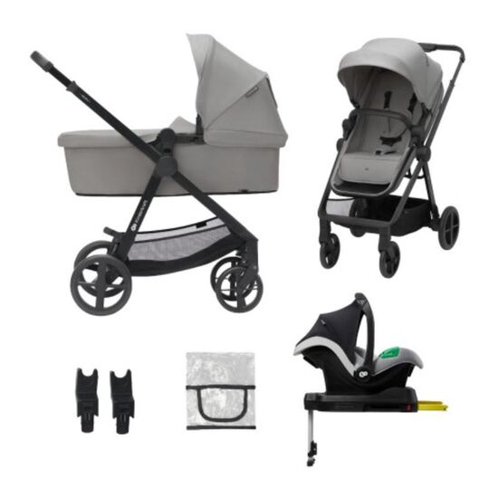 Cărucior KINDERKRAFT, 4 in 1, Newly + Mink Pro, Cu bază, Gri, 2 image