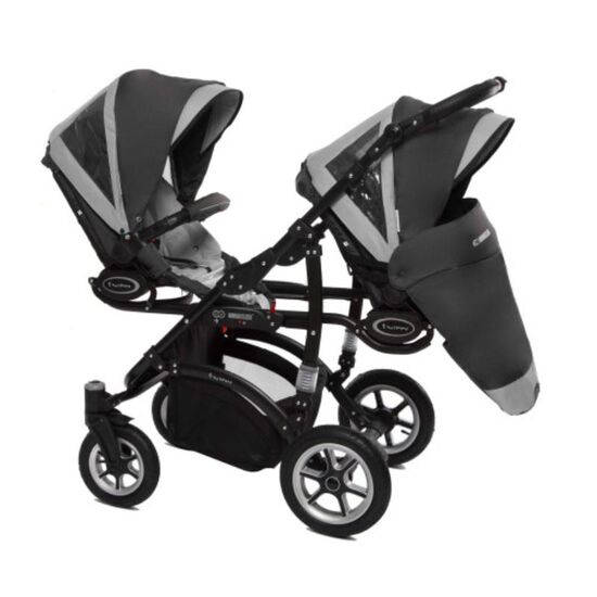 Carucior pentru gemeni BABYACTIVE Twinni, 2 in 1, Silver, 2 image