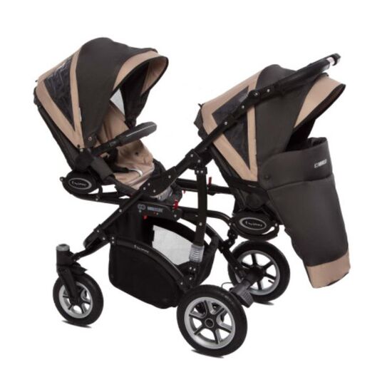 Коляска для двойни BABYACTIVE Twinni, 2 в 1, Бежевая, изображение 2