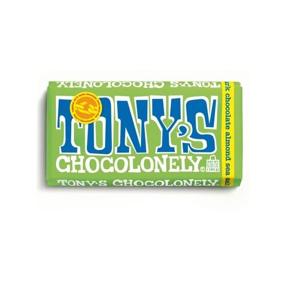 Шоколад TONY’S, с миндалем и морской солью, 180 г