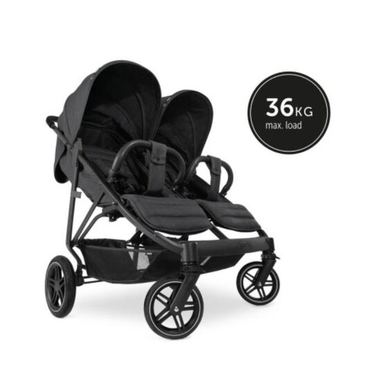 Cărucior pentru gemeni HAUCK Uptown Duo Melange, Negru, 3 image