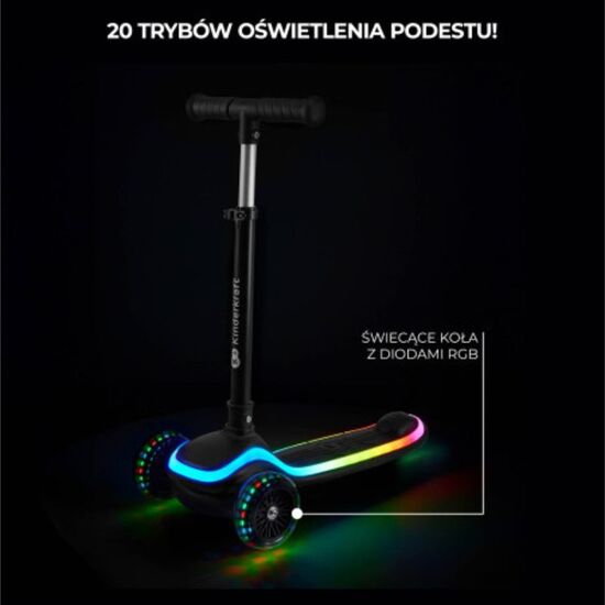 Trotineta KINDERKRAFT Raket negru, 6 image