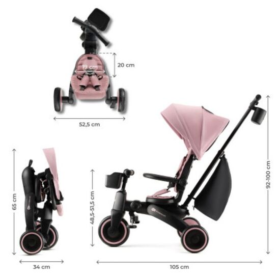 Tricicleta pliabila KINDERKRAFT Jazz 2 roz, 8 image