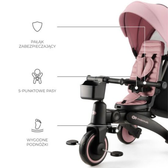 Tricicleta pliabila KINDERKRAFT Jazz 2 roz, 9 image
