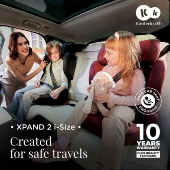 Scaun auto KINDERKRAFT Xpand 2 i-Size gr. 2/3 (100-150 cm) bordo, 9 image