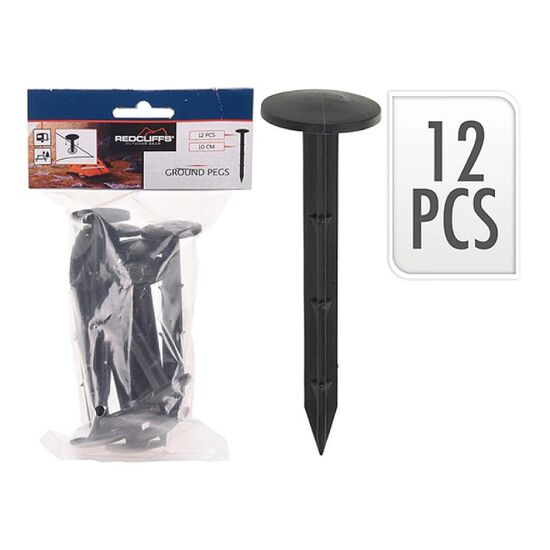 Set de fixare pentru cort Redcliffs, 10 cm, Plastic, 12 buc