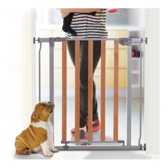 Ворота безопасности Dreambaby G2029BB "Cosmopolitan", (75-82 см.), серый-дерево, изображение 2
