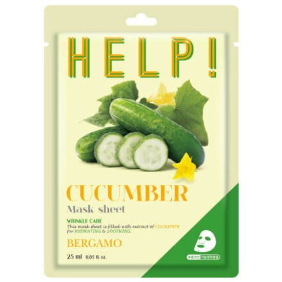 Masca de fata BERGAMO HELP cu castravete, 25 ml