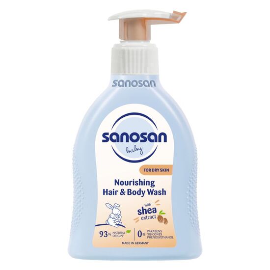 Baie si sampon SANOSAN Baby DRY Skin, cu unt de shea, 200 ml