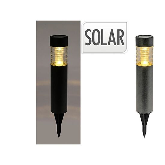 Felinar pe baterie solara "Tija", H27.5 cm, D6.2 cm, inox, antracit