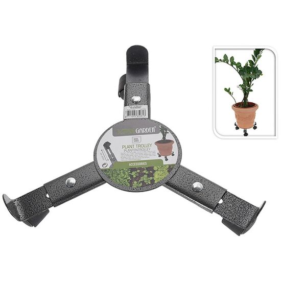 Suport ghivece de flori, extensibil, D22-30 cm, pe roti, metal