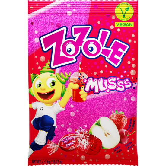 Caramele MIESZKO ZOZOLE măr-vișină-căpșună, 1 kg