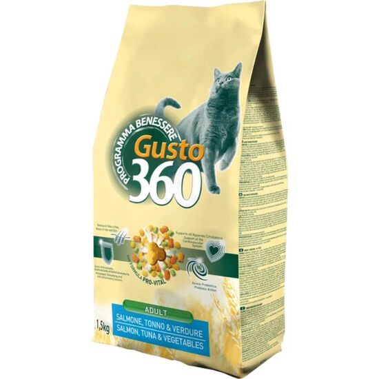 Hrana GUSTO360, Somon, Ton, Legume, Pentru pisici adulte, 20 kg
