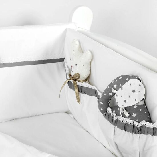 Set pentru patut PERNAMEA Elegance, 8 piese, Gri, 3 image