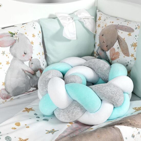 Set pentru patut PERNAMEA Iepuras, 8 piese, Turcoaz, 4 image