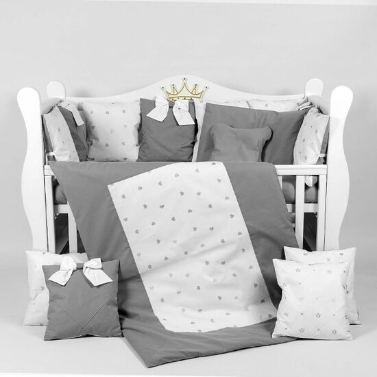 Set pentru patut PERNAMEA PERNE, 8 piese, Gri