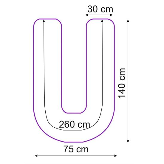 Husa PERNAMEA, Pentru perna pentru gravide, U, Gri-Roz, 4 image