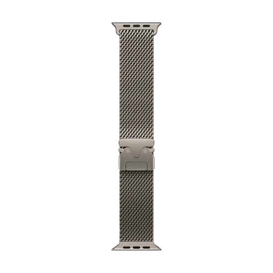 Curea Apple 49mm, Natural Titanium Milanese Loop, Large