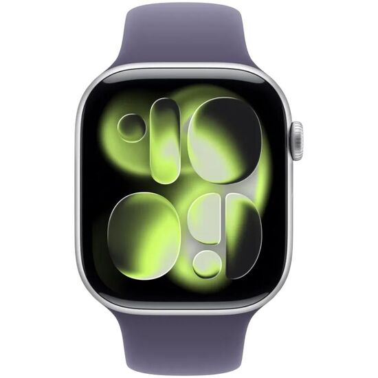 Ceas inteligent APPLE Watch Series 11, GPS, 46mm, Silver, Aluminium Purple Fog Sport Band, M/L, Model A3333, 2 image