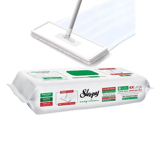 Lavete umede SLEEPY EASY CLEAN, Pentru mop, White Soap, 50 buc