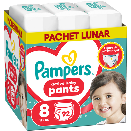 Chiloți scutece Pampers Pants, mărimea 8, 92 buc