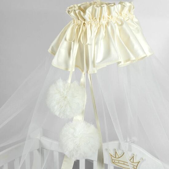 Baldachin PERNAMEA Premium Pompom, Cu manseta, Ivory, 2 image
