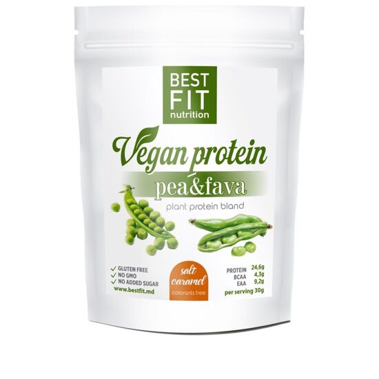 Веганский протеин BEST FIT Pea&Fava, солёная карамель, 480г