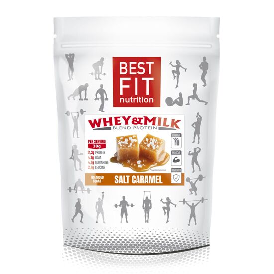 Протеин BEST FIT, Whey & Milk blend, со вкусом карамели, 480 г