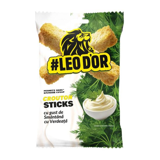 Сухари LEOD'OR Sticks, Со вкусом сметаны и зелени, 80 гр