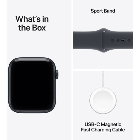 Умные часы Apple Watch SE 3, GPS, 44mm, Midnight Aluminium Case Midnight Sport Band, M/L, изображение 8