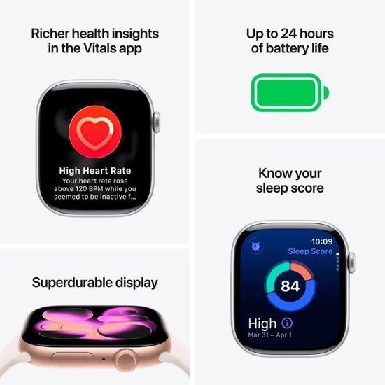 Умные часы Apple Watch Series 11, GPS, 42mm, Jet Black Aluminium Black, S/M, изображение 3