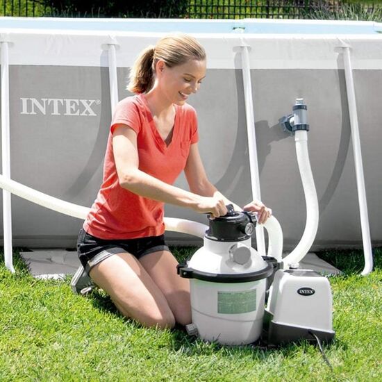 Pompa cu filtru cu nisip si clorinator INTEX “Krystal Clear QX2100”, Rezervor pentru nisip 35 kg, 2 image