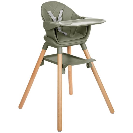 Стульчик для кормления 2в1 Kikkaboo Woody, Army Green 2024