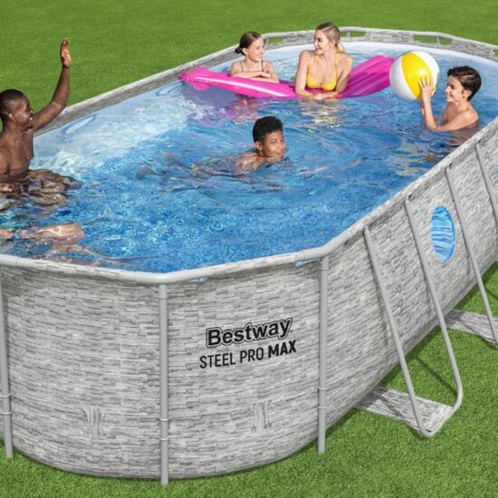 Piscina BESTWAY STEEL PRO MAX Oval, 549х274х122 cm, 13430 L, cadru metalic, 3 image