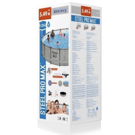 Piscina BESTWAY STEEL PRO MAX Round 549х122 cm, 23062 L, cadru metalic, 11 image