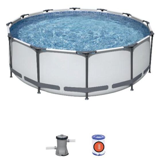 Piscina BESTWAY STEEL PRO MAX Round 366x100 cm, 9150L, cadru metalic
