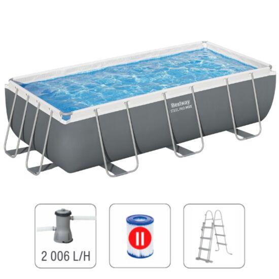 Piscina BESTWAY STEEL PRO MAX Rectangular 404x201x100 cm, 6478 L, cadru metalic, 2 image