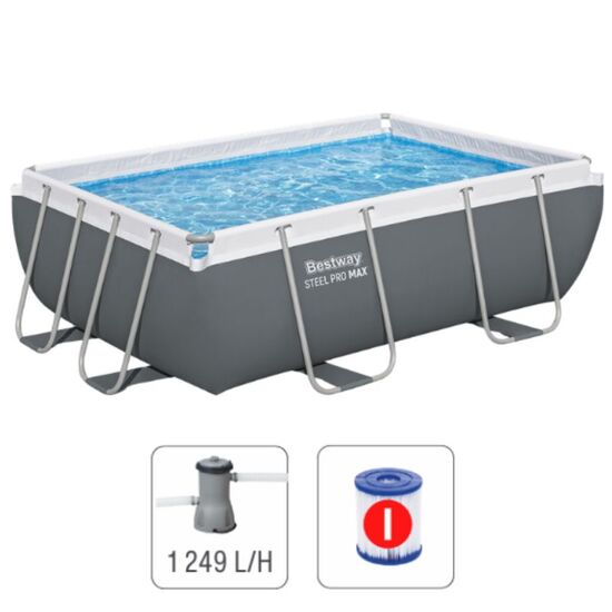 Бассейн BESTWAY STEEL PRO MAX Rectangular 282x196x84 см, 3662 Л, металлический каркас, изображение 2