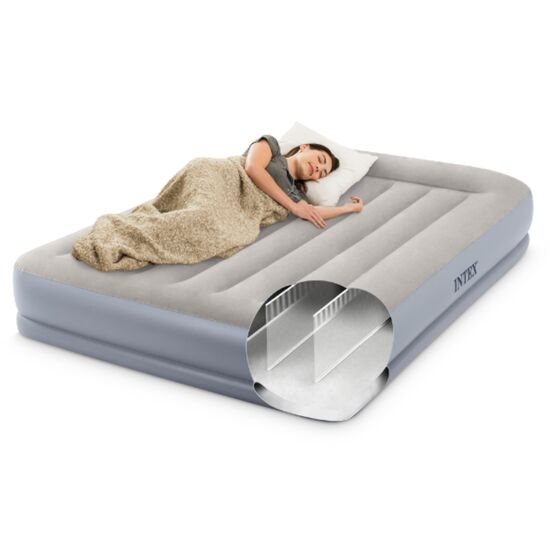 Надувной матрас INTEX “Velur MID-Rise Air”, с подголовником и встроенным насосом 220В, 152x203x30 см, до 272 кг, изображение 3
