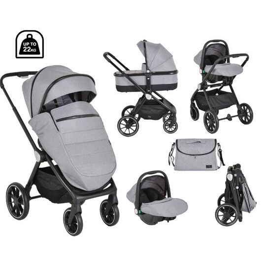 Carucior sport MONI Christiano, Transformabil, 3 in 1, Gri, 10 image