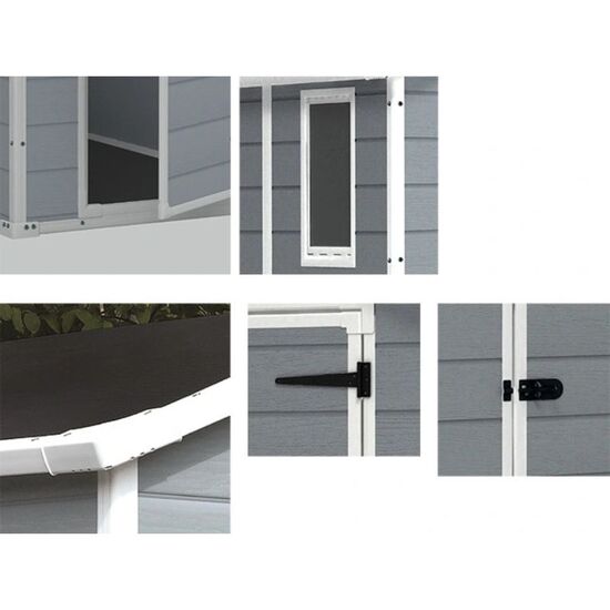 Casuta de gradina Manor, 130X192X198 cm, gri, 3 image