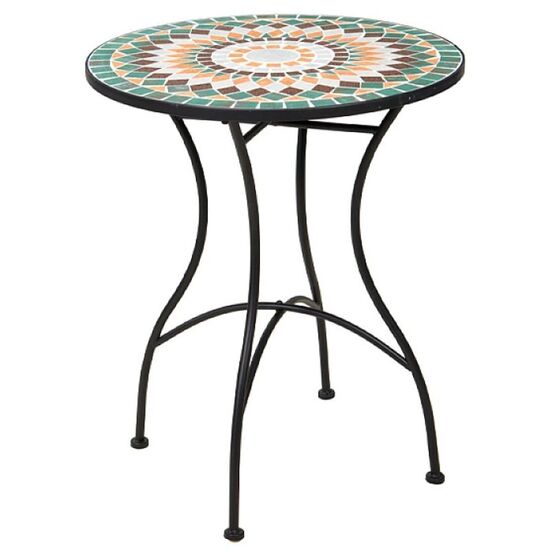 Стол Bistro Mozaic металл-столешница камень, D60cmX72 см