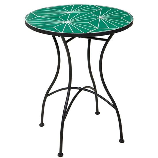 Стол Bistro Mozaic металл-столешница камень, D60cmX72 см, зеленый