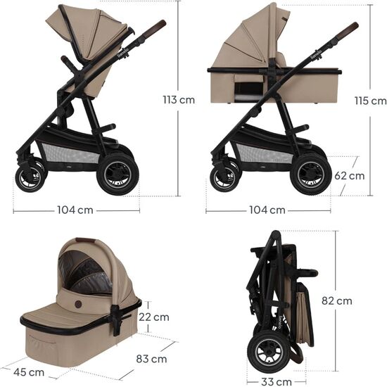 Коляска 2 в 1 Lionelo Amber, Beige Sand, изображение 8