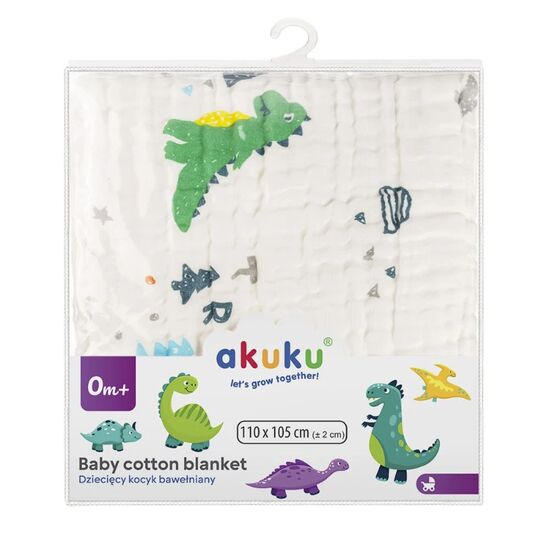 Пелёнка муслиновая Akuku A0685, Dinosaurs, 110x105 cm, изображение 7