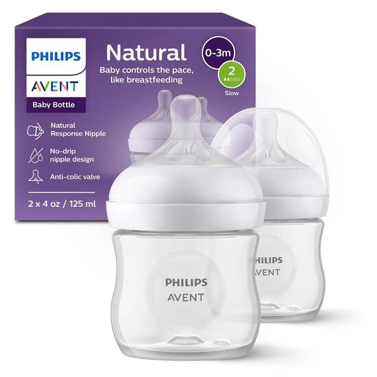Set 2 biberoane Philips Avent Natural, 125 ml