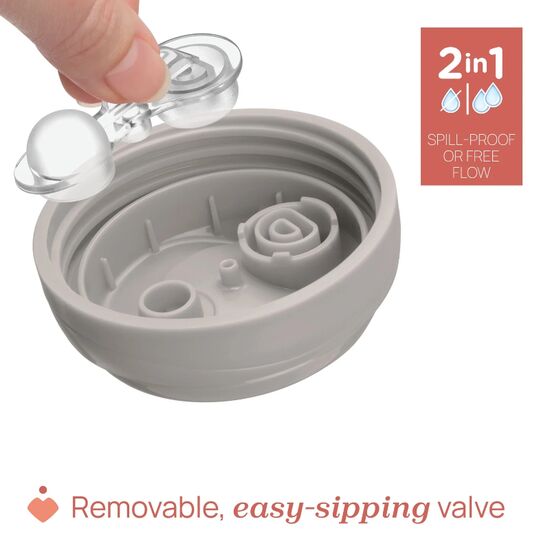 Cana cu pai Caretero Chicco anti-varsare cu tetina rigida, 200 ml, 6 luni+, Grey, 4 image