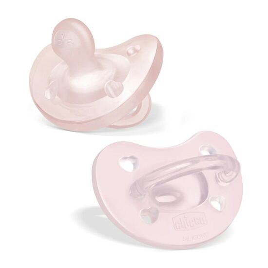 Suzeta Caretero Chicco Physio Soft, 2–6 luni, Pink, 2 buc