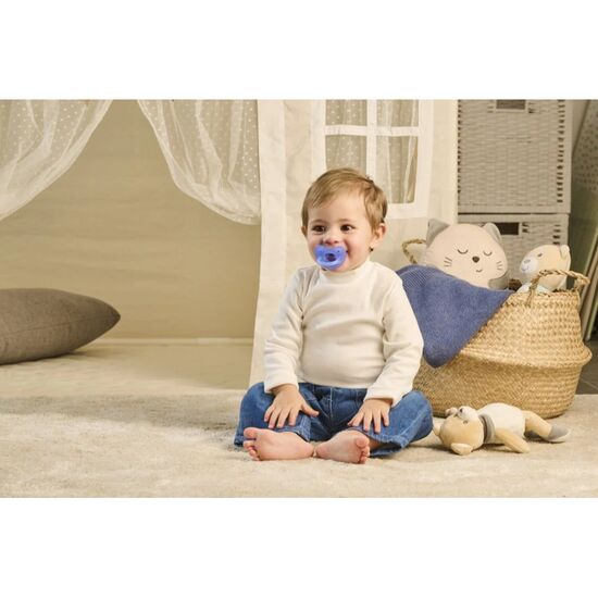 Suzeta Caretero Chicco Physio Soft, 6–16 luni, Blue, 2 buc, 2 image