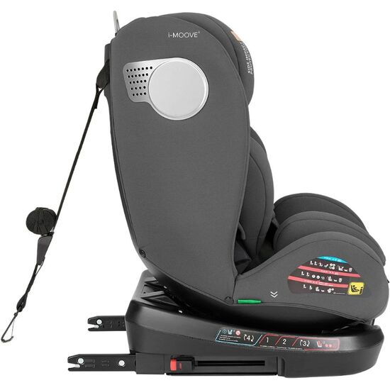 Scaun auto KIKKABOO, 0-36 kg, (i-Size 40-150 cm), isofix, i-Moove 2, Dark Grey, 5 image